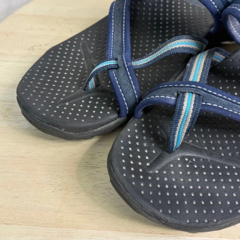 Skechers Outdoor Lifestyle Womens Navy Blue Strappy Thong Sandals Size 10